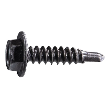 Midwest Fastener Self-Drilling Screw, #8 x 3/4 in, Brown Ruspert Steel Flange Hex Head External Hex Drive, 100 PK 54492